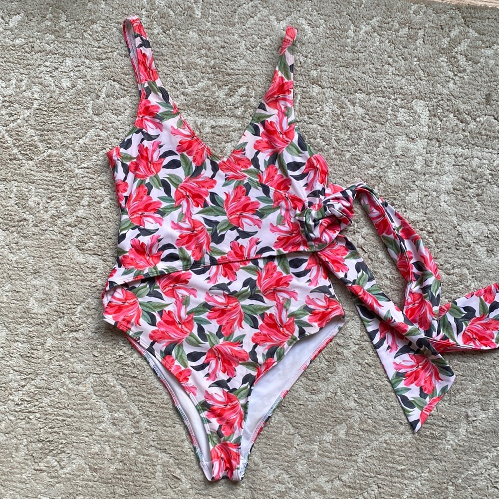 ASOS Floral wrap around Swimsuit women